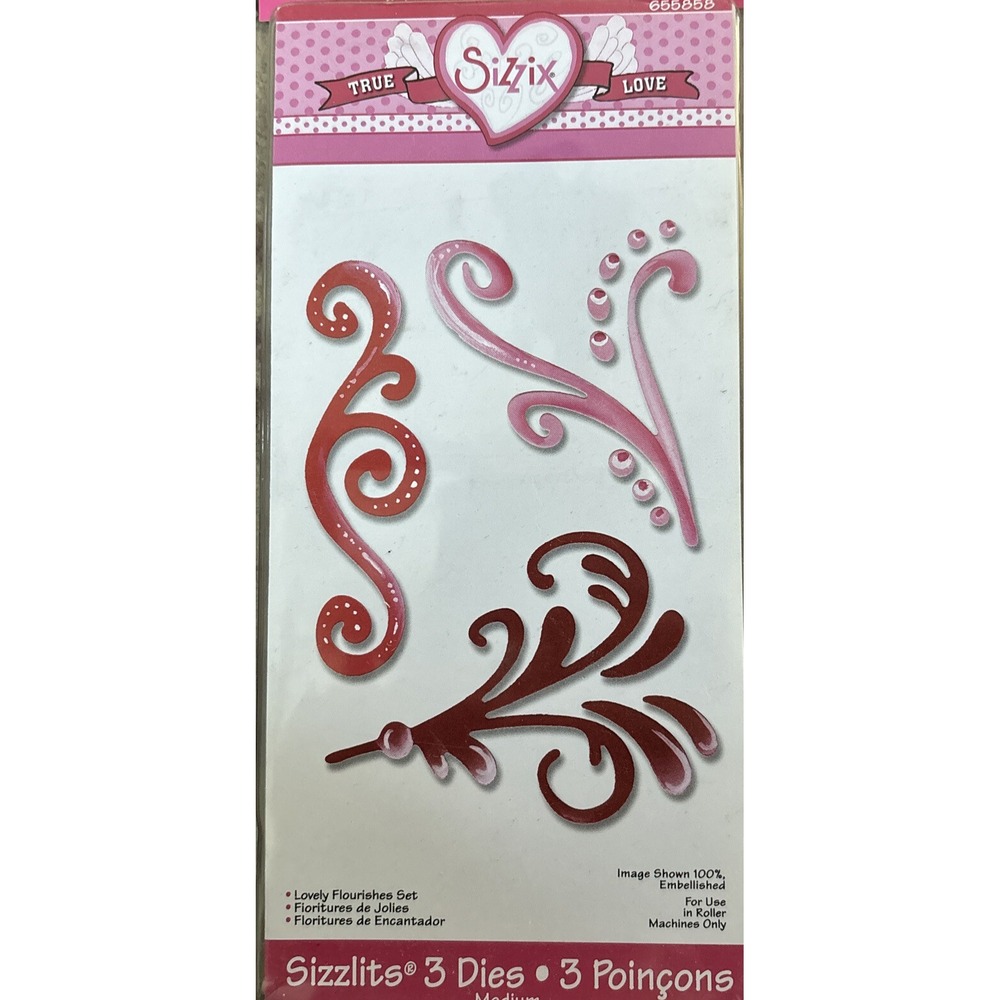 Sizzix TRUE LOVE Sizzlits LOVELY‎ FLOURISHES SET 655858
